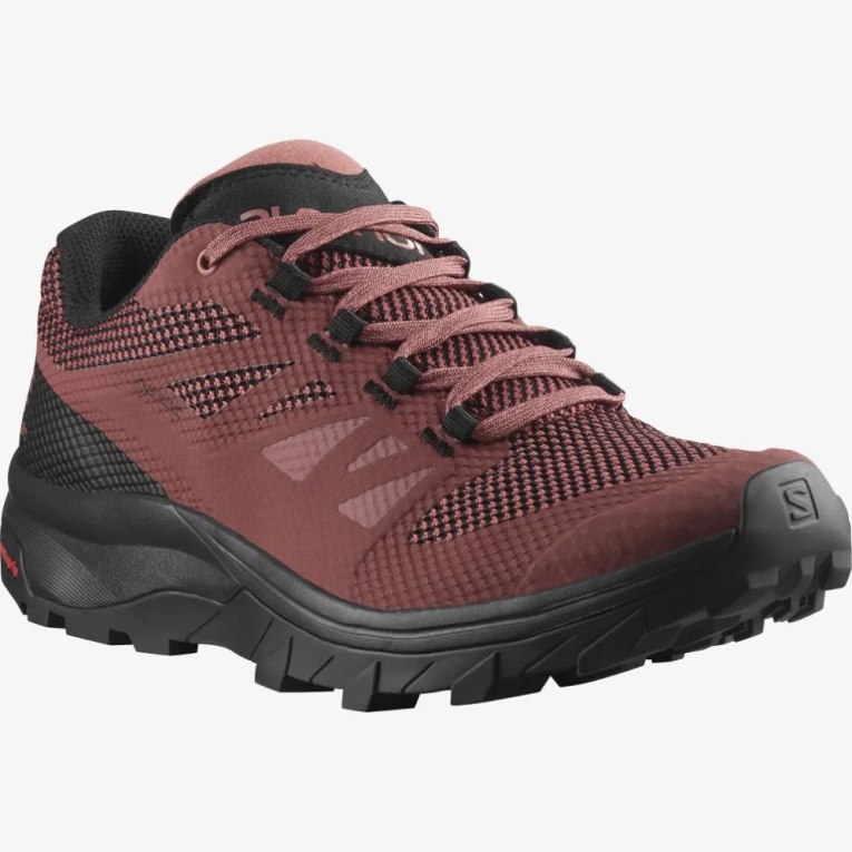 Tenis Senderismo Salomon Outline GTX Mujer Coral Negros | MX ABMC982